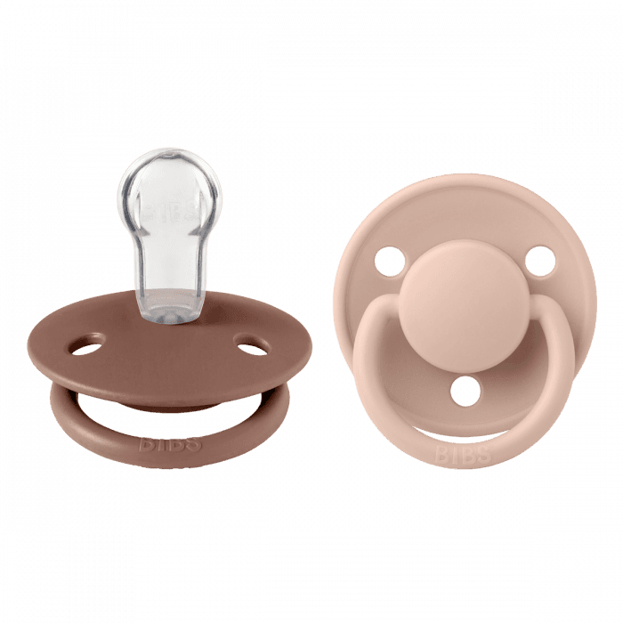BIBS De Lux smokk silikon woodchuck/blush one size 2 stk