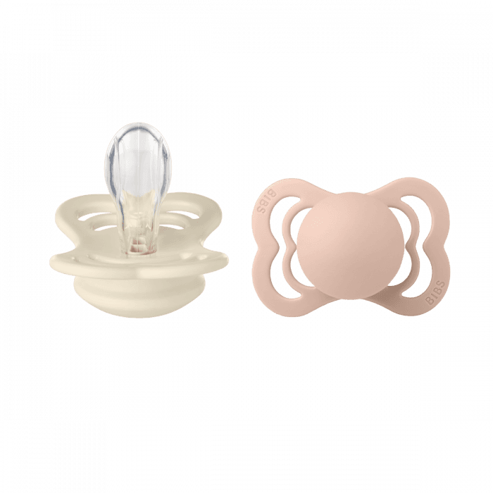 BIBS Supreme smokk silikon ivory/blush 0 mnd+ 2 stk