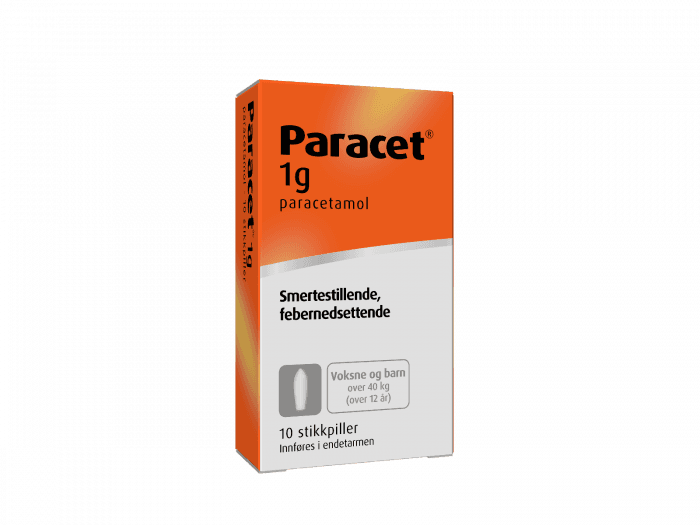 Paracet 1 g stikkpiller 10 stk