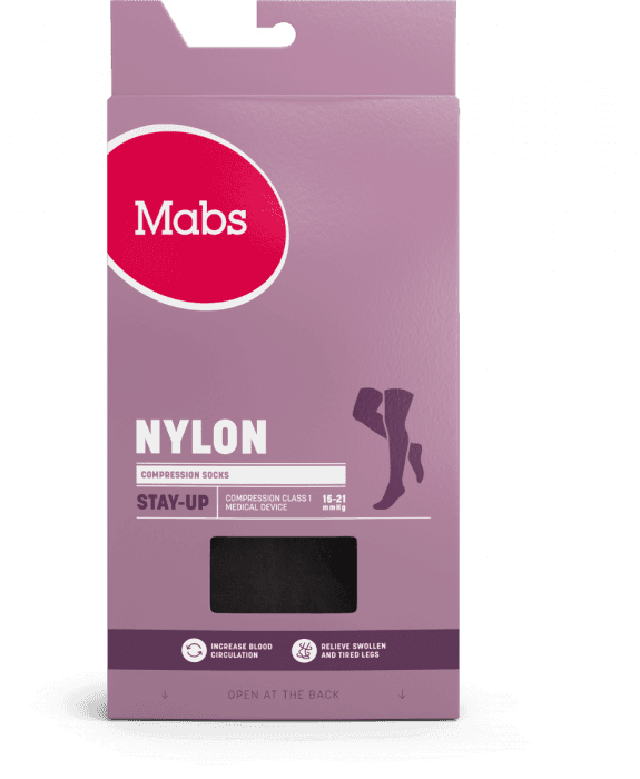 Mabs Nylon Lårstrømpe kompresjon K1 sort XL