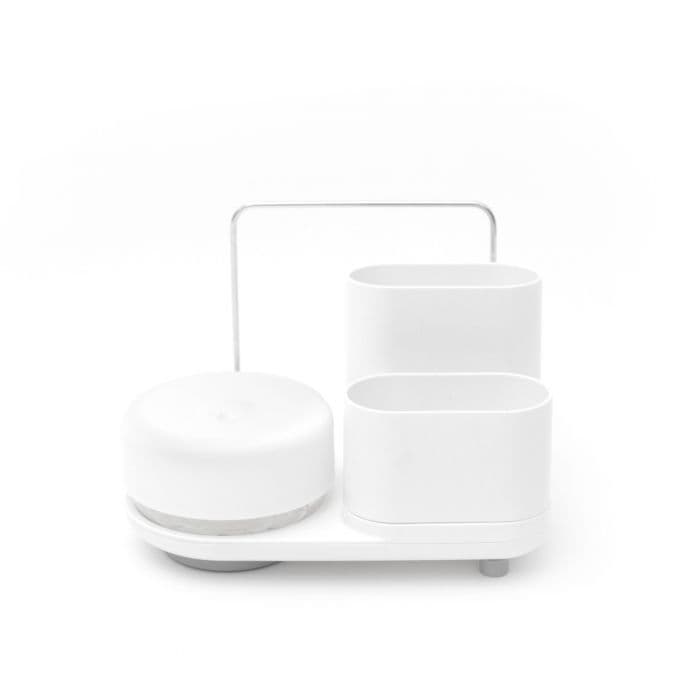 Bosign Oppvasksåpepumpe og Oppbevaringsstativ, hvit 1 stk