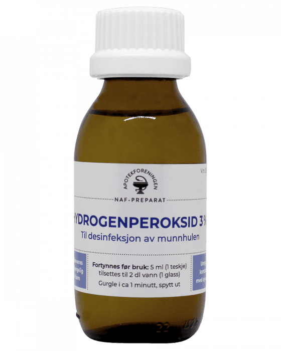 Hydrogenperoksid NAF 3% konsentrat til gurglevann 100 ml