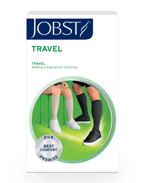 Jobst Travel K1 Kne støttestrømpe sort str 45 1 par