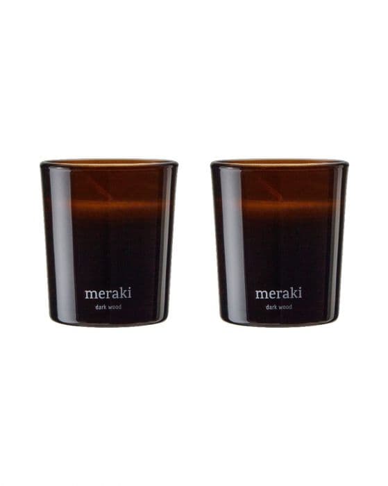 Meraki Duftlys Dark Wood 60 gram 2 stk
