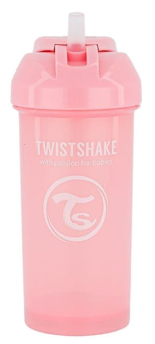 Twistshake Sugerørflaske 360 ml 6+m Rosa