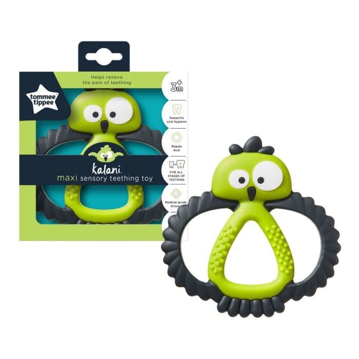 tommee tippee kalini maxi bitering 3 mnd+ neongrønn/sort 1 stk