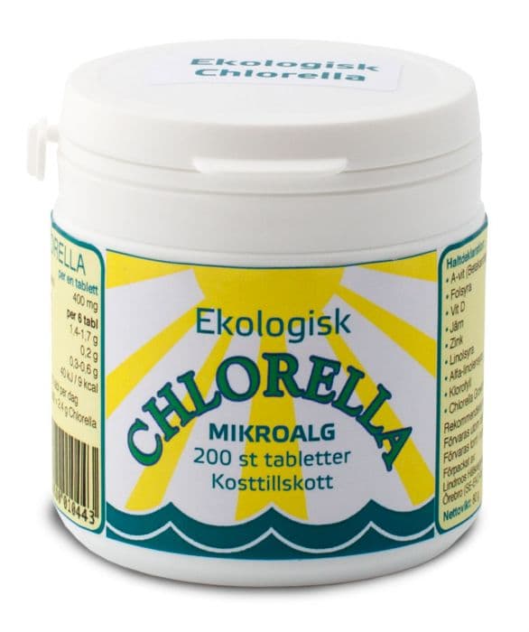 Lindroos økologiske Chlorella tabletter 200 stk