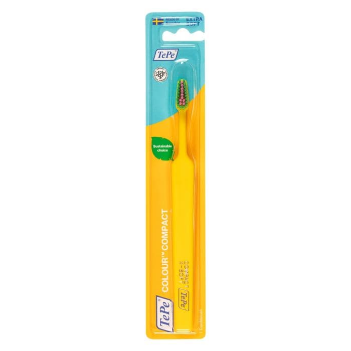 TePe Colour Compact Extra Soft Tannbørste Gul 1 stk