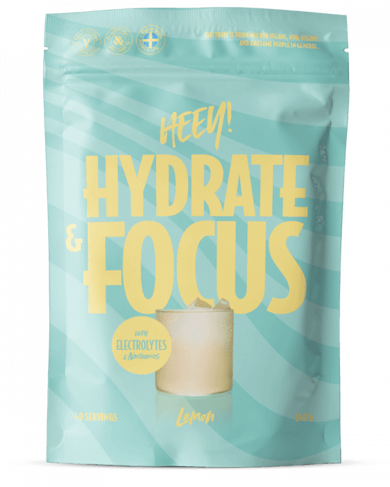 Heey! Hydrate & Focus Elektrolytter + Lions Mane Sitron 240 g