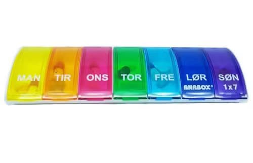 Anabox Doseringeske for en uke, flerfarget