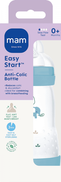 MAM Easy Start Anti-Colic tåteflaske blå 0+ 260 ml