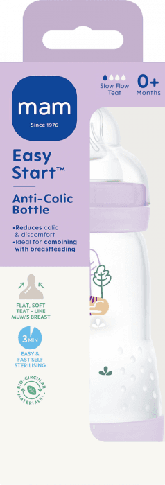 MAM Easy Start Anti-Colic tåteflaske rosa 0+ 260 ml