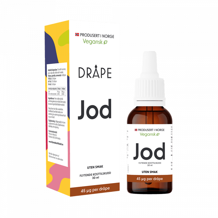 Dråpe flytende jod 45 mcg/dråpe uten smak 30 ml