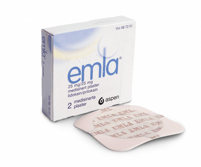 Emla 25 mg/g + 25 mg/g plaster 2 stk