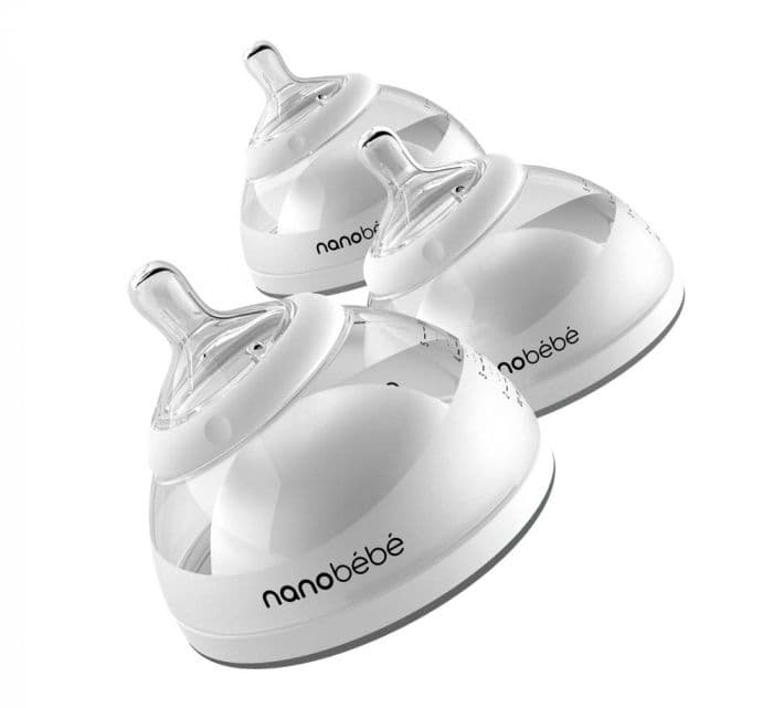 Nanobébé tåteflaske 0 mnd+ grå 150 ml 3 pk