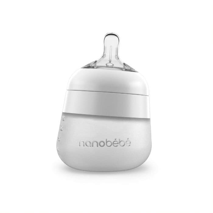 Nanobébé Flexy silikon tåteflaske myk hvit 150 ml 1 stk