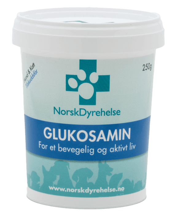 Norsk Dyrehelse glukosamin fôrtilskudd hund og katt 250 g