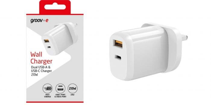 Groove Veggstøpsel USBA & USB C porter 1 stk