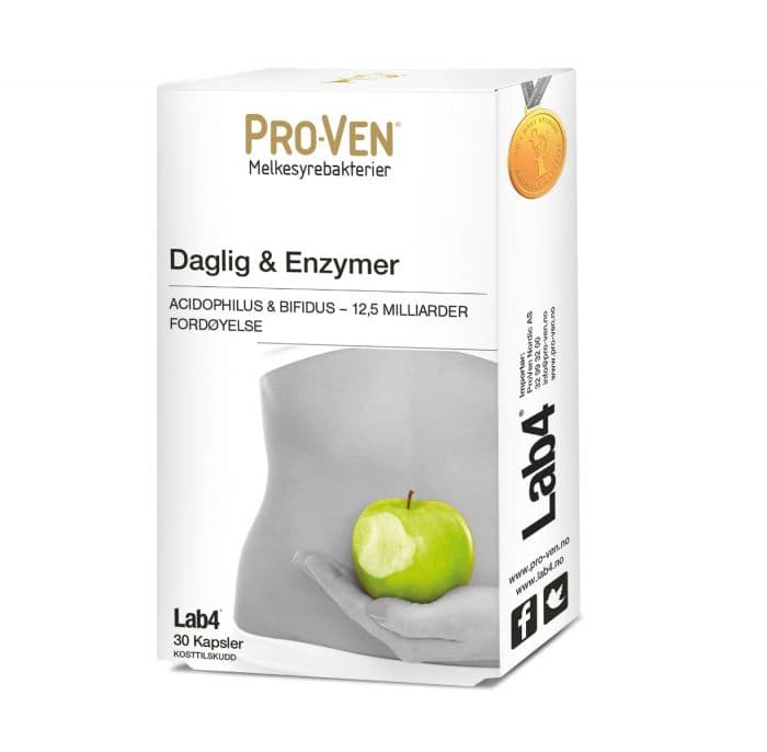 Pro-Ven Daglig & Enzymer Lab4 melkesyrebakterier kapsler 30 stk