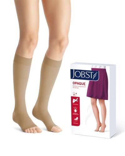 Jobst Opaque K2 knestrømpe uten tå natur str S 1 par