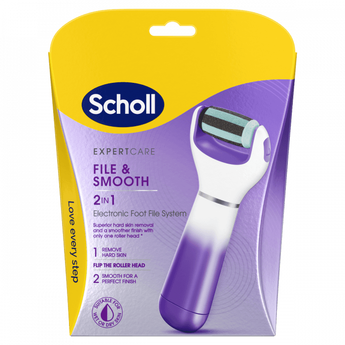 Scholl File & Smooth 2-I-1 Purple Elektronisk Fotfil 1 stk