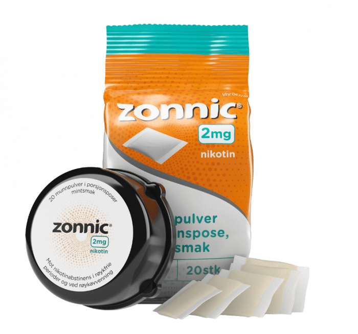 Zonnic 2 mg munnpulver i porsjonspose mint 20 stk