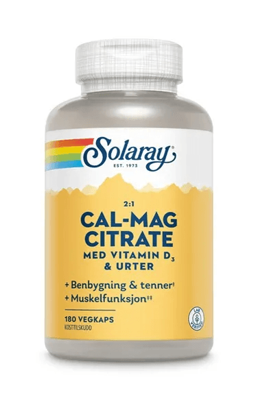 Solaray Kalsium-Magnesium 2:1 180 kapsler