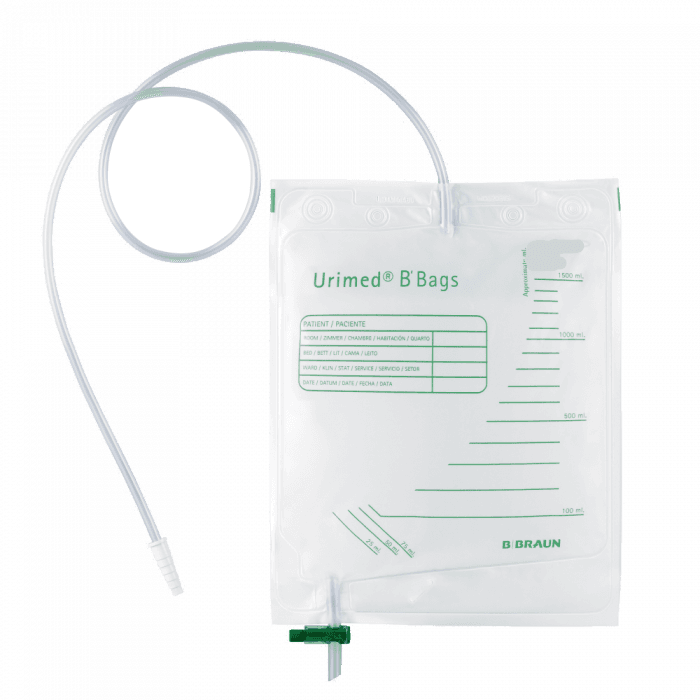 B. Braun Urimed urinpose m/kran 90 cm slange 1,5 liter usteril 200 stk
