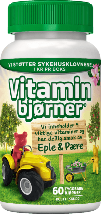 Vitaminbjørner eple & pæresmak 60 stk