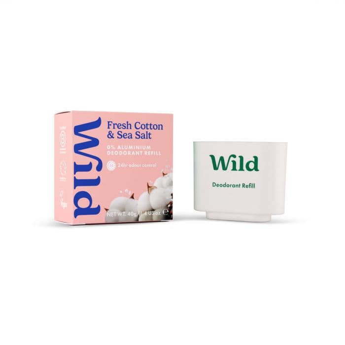 Wild Refillable Natural Deodorant Refill Fresh Cotton & Sea Salt 40 g