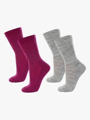 Janus Ullsokker Merinomix 2-pakk, Dark purple