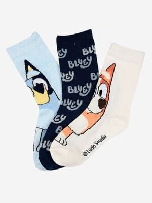 Bluey Sokker 3-Pakk, Flerfarget