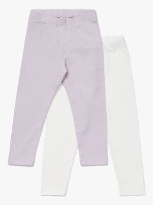 Petite Chérie Atelier Arielle Leggings 2-pack, White/Lavender