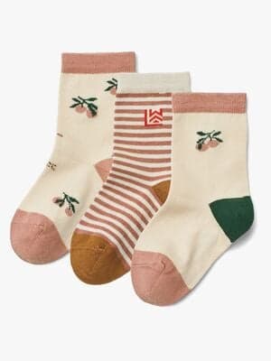 LIEWOOD Silas Sokker 3-pakning, Peach sea shell mix