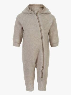 Mikk-Line Ulldress Merinoull med Ører, Melange Offwhite