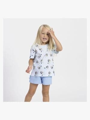 Bluey T-skjorte & Shorts, Lyseblå