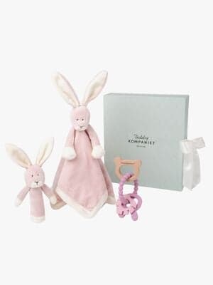 Teddykompaniet Suttekluter Kanin Gavesett, Misty rose