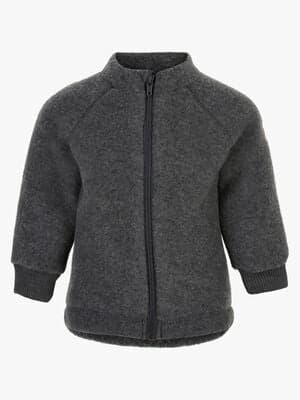 Mikk-Line Fleecejakke Merinoull, Anthracite Melange