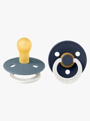 BIBS Colour Glow Smokk 2-Pakk Lateks Str 1, Petrol/Deep Space