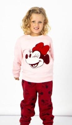 Disney Minnie Mouse Genser og bukse-sett, rød/rosa
