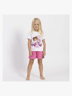 Gabby's Dollhouse T-skjorte & Shorts Sett, Hvit/Rosa