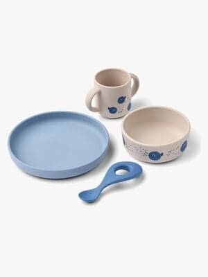 LIEWOOD Vivi Mønstret Fôringssett Silikon, Pufferfish/Sandy