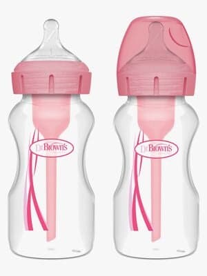 Dr. Brown's Options+ Vid Hals Tåteflaske 270 ml 2-Pakk, Rosa