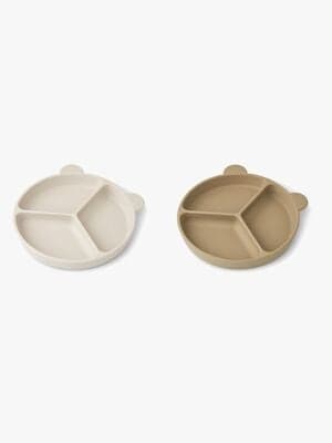 LIEWOOD Stacy Delt Tallerken 2-Pack, Sandy/Oat