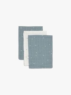 Jollein Vaskekluter Twinkling Musselin 3-Pack, Sea Green
