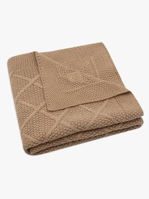 Jollein Strikket Teppe Rutemønster, Biscuit