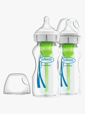 Dr. Brown's Option+ Bred Hals Glasssflaske 270 ml 2-pack
