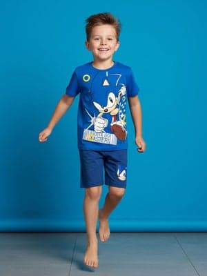 Sonic T-skjorte & Shorts Sett, Blå