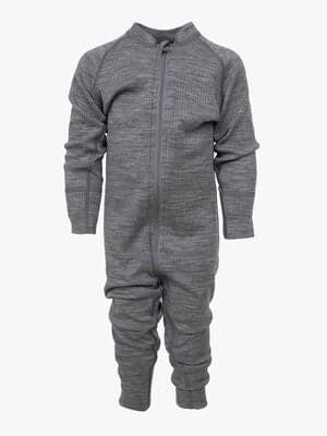 Lindberg Rib Merino Undertøysdress Merinoull, Grey Melange
