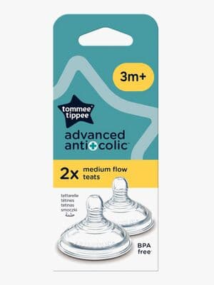 Tommee Tippee Anti-kolikk Medium Flow Flaskesmokk 2-Pakk